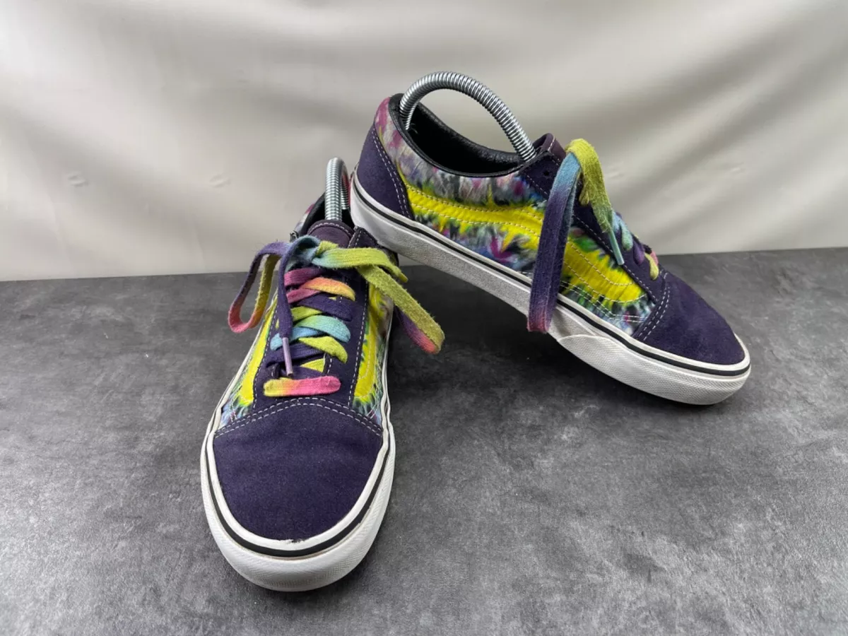 Vans Off The Wall OTW Women Shoes Purple Yellow 8.5 M Tie Dye