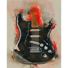 Paint By Numbers Adults kids Electric Guitar DIY Painting Kit 40x50CM Canvas