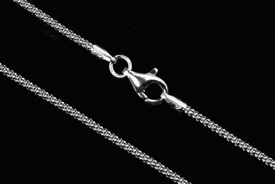 925 Sterling Silber RHODINIERT 1,6 mm POPCORN Kette Halskette ITALIEN 20''
