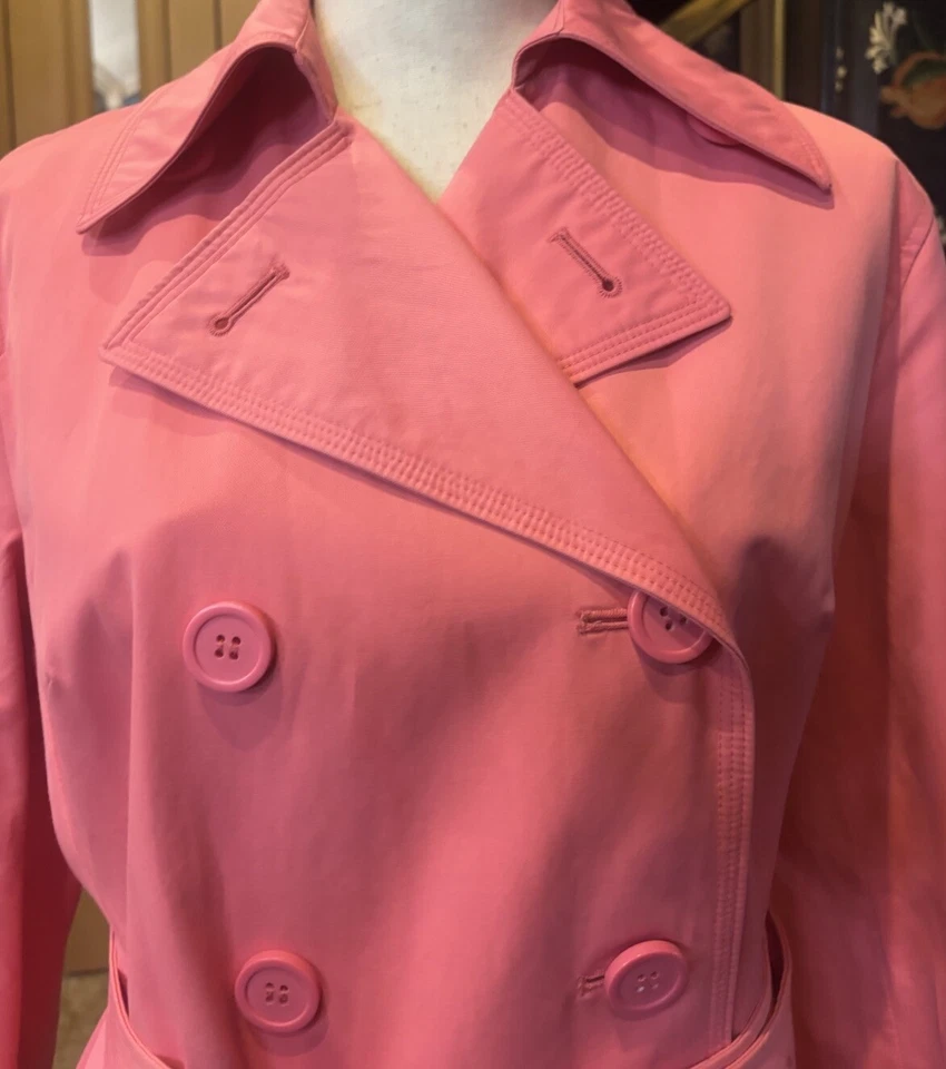 👠🧥🧡Style & Co impermeable coral con cinturón para mujer gabardina talla mediana Foto 2 de 4