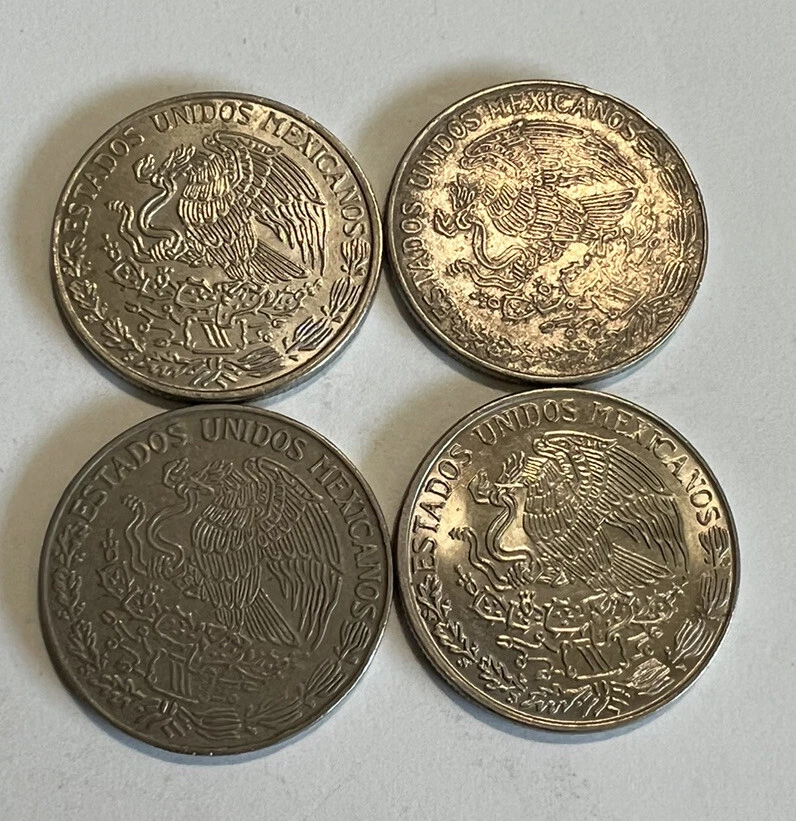 Monedas mexicanas 1979-1983 UN PESO MONEDAS KM 460 MORELOS México Lote de 4 Foto 3 de 4