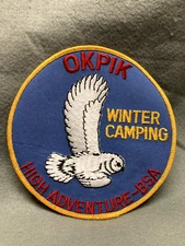 (jab-27) Boy Scouts-  OKPIK Winter Camping - High Adventure  - 6" jacket patch