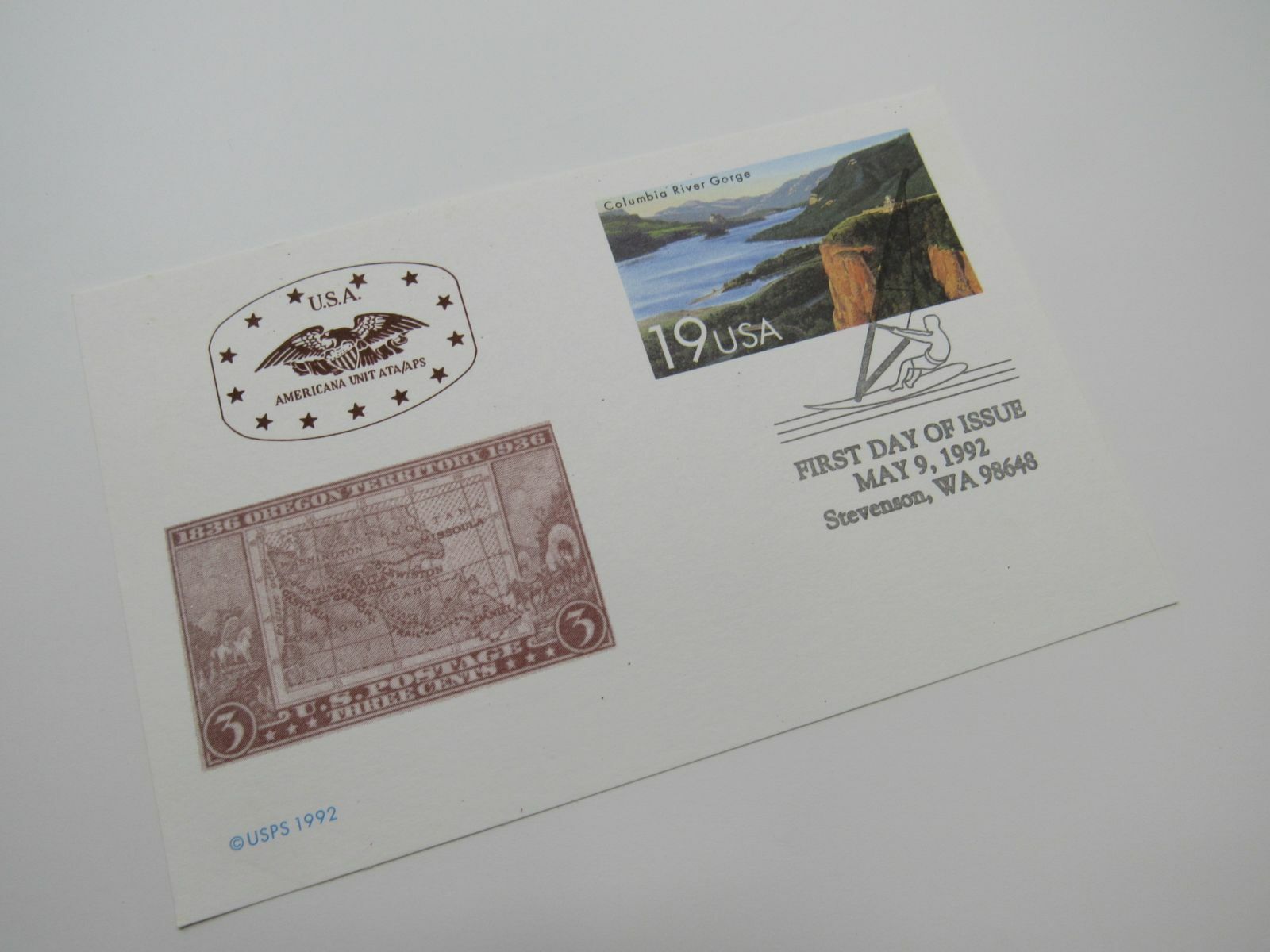 USPS Scott UX164 19c Columbia River Gorge First Day of Issue Postal Card
