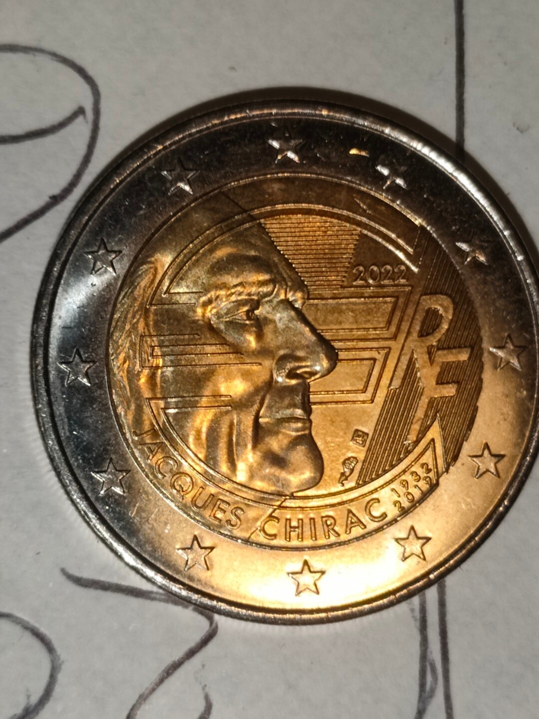Pièce De Monnaie De  2 Euro Commémorative Année  2022 J Chirac UNC France