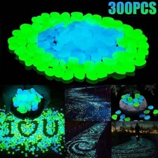 300/600x Glow in The Dark Pebbles Garden Glowing Rocks Fish Tank Luminous Stones