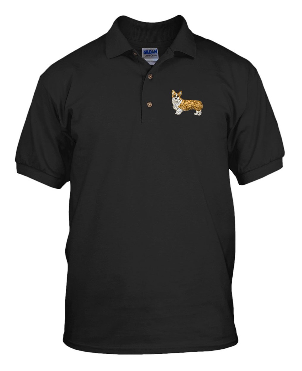 【値下可】Corgi Black Collection Cotton Polo Pembroke Welsh Corgi Golf Polo Corgi Shirt Performance Golf