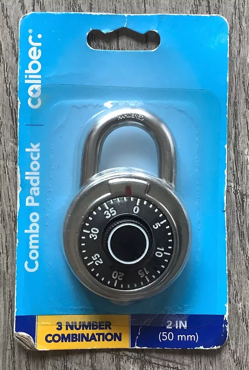 CALIBER COMBO PADLOCK 3 NUMBER COMBINATION PAD LOCK 2 in 50 mm