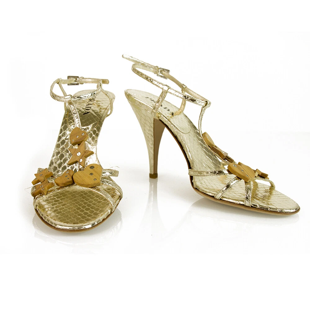 Prada top gold shoes