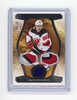 2023-24 Upper Deck Artifacts Hockey JACK HUGHES Dual Patch #d 10/15