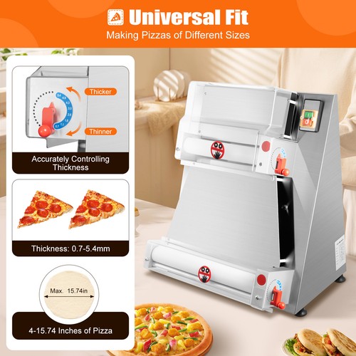 Máquina eléctrica para hacer prensa de pastelería con rodillo de masa de pizza 110 V 4-16" - Imagen 4 de 24
