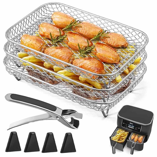 Rectangle Air Fryer Rack Accessories for Ninja Dual Air Fryer AF300UK AF400UK - Picture 13 of 13