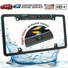 US License Plate Metal Frame Rear View Backup Camera CMOS HD LED Night Vision