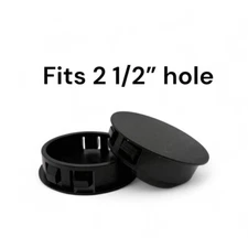 2 1/2" Hole Nylon Locking Panel Plugs Black/White Dome Cover 2 13/16" Top Width