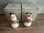 FENTON MR. & MRS. SNOWMAN With Original Box And Sticker Tag