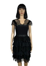 OSCAR DE LA RENTA Lace Ruffle Embellished Dress size 6