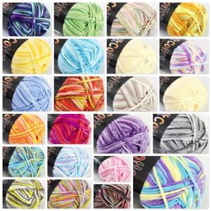 Multi-color 1ballx50g Cotton Soft Baby Hand-dyed Wool Socks Scarf Knitting Yarn 