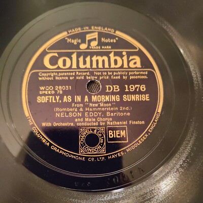  NELSON EDDY Softly As In a Morning Sunrise - Lover Come Back To Me, VG+ 10'' 78