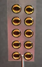 24  BLACK CIRCLE GOLD  3D Soft Molded 3/16"  5mm  Eyes Fly Tying Lures