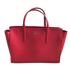 Borsa tote Lacoste in pelle rossa, sistema operativo