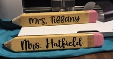 Teacher appreciation gift, Personalized Wooden Pencil Name Plate For Desk