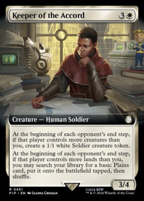 MTG Fallout EXTENDED ART R Keeper of the Accord #0451