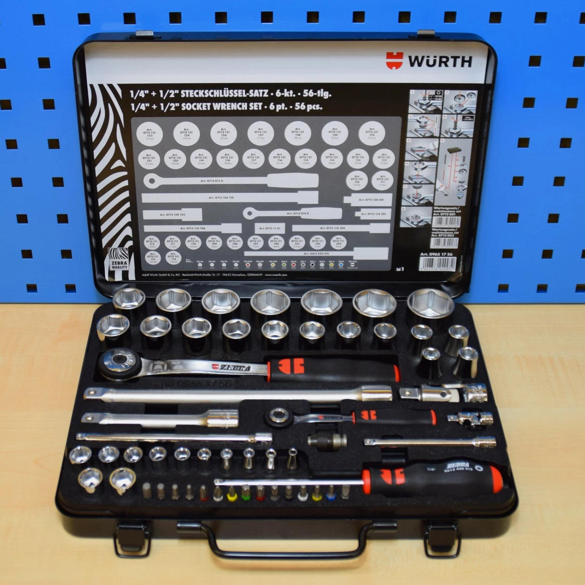 Würth Steckschlüsselsatz Zebra Steckschlüssel 56-teilig 1/4 1/2  