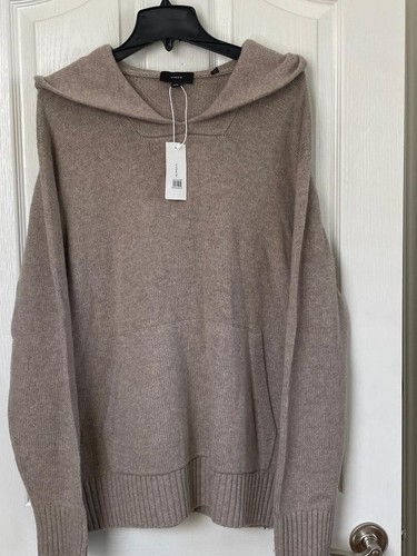 NWT VINCE $495 Soft Wool Cashmere Hooded Sweater Pullover Beige XL - Picture 3 of 10