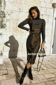 zara midi leopard print dress