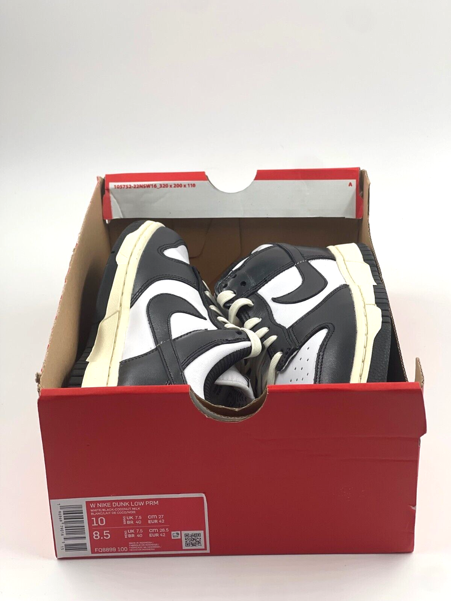 Nike Dunk Low Vintage Panda Black White 10W / 8.5M FQ8899-100 | eBay