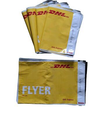 DHL Express Pack of 10 Medium Self-Sealing Plastic Mailing
