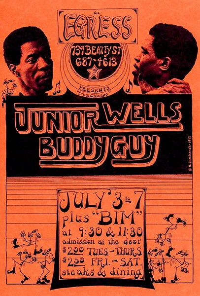 UNKNOWN Junior Wells - Buddy Guy - 1973 - The Egress - Poster