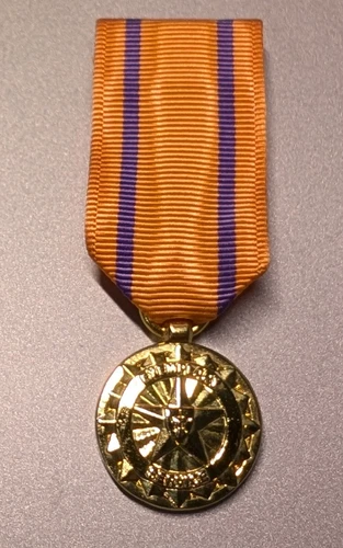GOLD TXSG Miniature Texas State Guard Exemplary Service Medal - Moiré Drape
