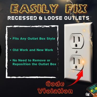 XGGYA 3/4 Inch Double Gang Receptacle Outlet Box Extender – Blue, With Screws, 1 Pack, Code Compliant