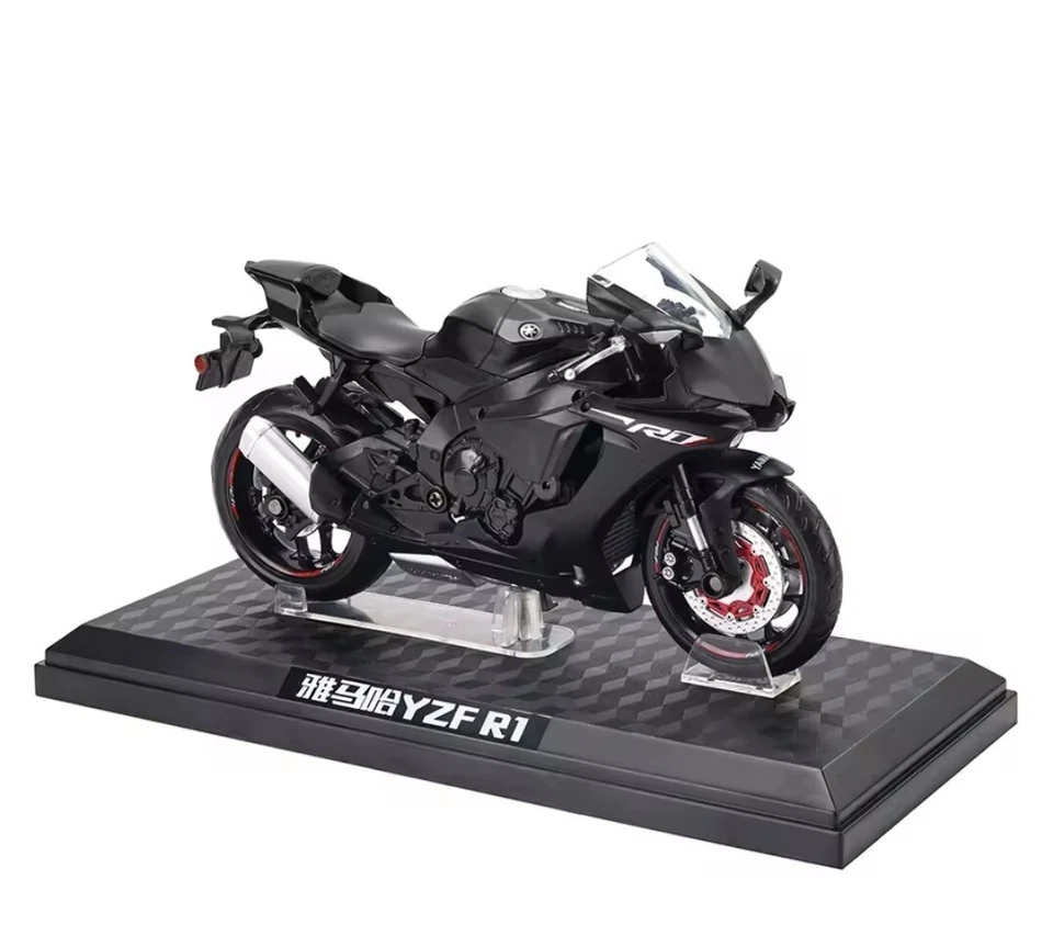 1:12 Yamaha YZF-R1 Diecast Model Bike With Carbon Fibre Stand - Image 4 of 4