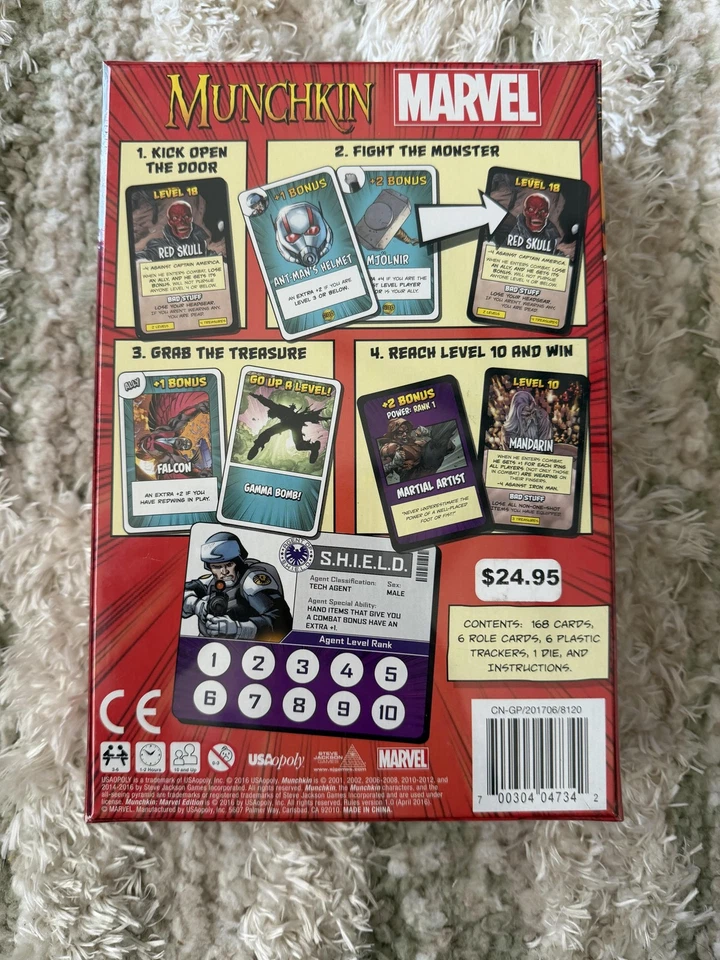 Munchkin Marvel Card Game Steve Jackson USAopoly New Sealed 3-6 Players Ages 10+ - Image 3 of 3