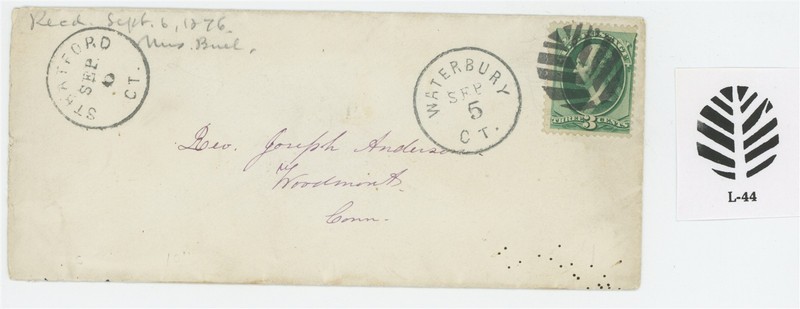 Mr Fancy Cancel 3C GR WATERBURY CT ROHLOFF L-44 STYLIZED LEAF TYPE 2 RRR COVER 