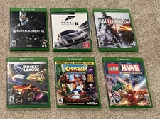 Forza 7, Crash Trilogy, Rocket League, Marvel RARE (6) GAME LOT Xbox One TESTED