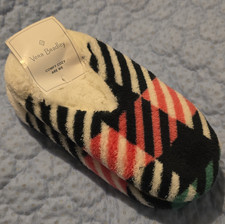 Vera Bradley Cozy Life Women  s Moccasin Slippers size sma Plaid Multicolor Lined