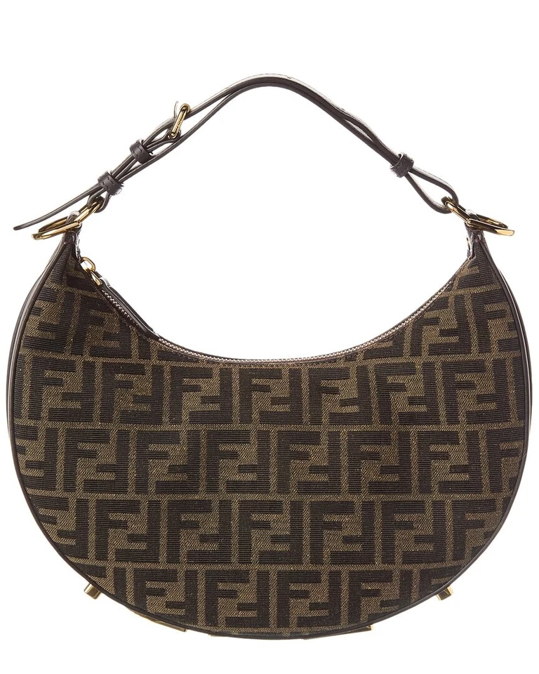 Fendi Fendigraphy Small Ff Jacquard & Leather Hobo Bag Women's Brown