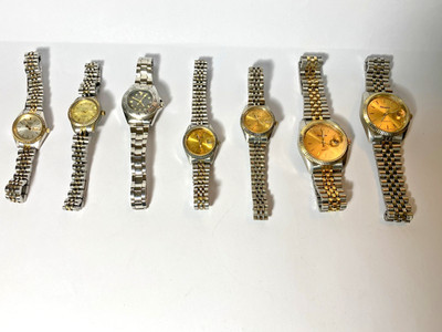 Lot of  7  Vintage Navarre, Pulsar, and Gruen Watches