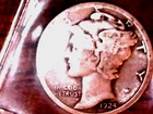 1924  SILVER MERCURY DIME - GRADES "VERY FINE"