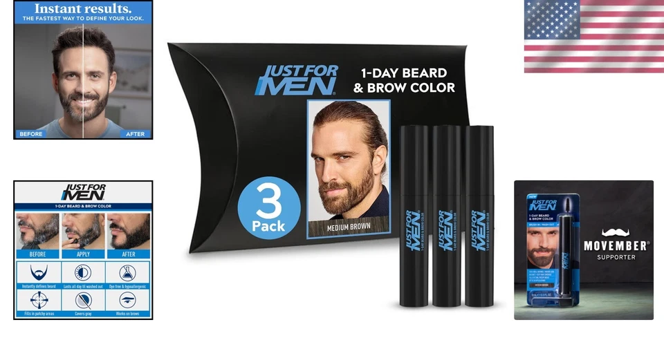 Color de barba y cejas - 30 aplicaciones, marrón medio Foto 2 de 4