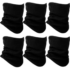 6 Pieces Winter Fleece Neck Gaiter Warmer Face Covering Windproof Half Balacl...