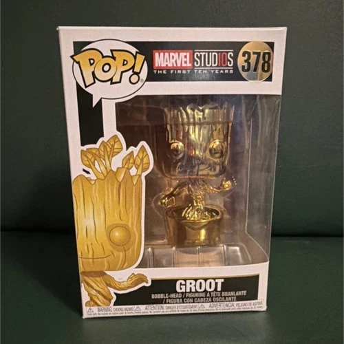 Funko Pop! Vinyl: Groot Gold Chrome #378 Marvel Studios 10 Bobblehead
