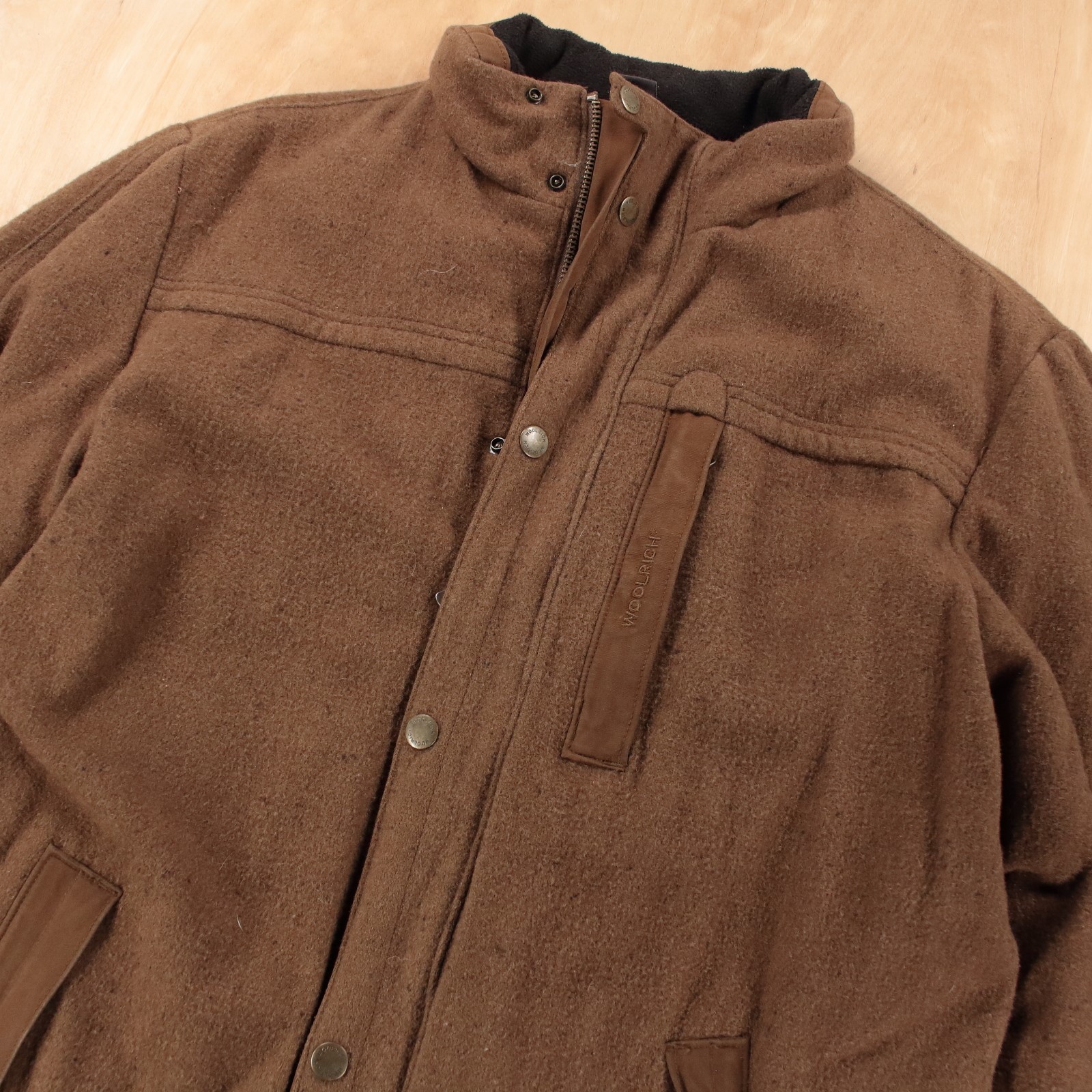 vtg WOOLRICH men's insulated wool blend car coat overcoat MEDIUM tag 16608