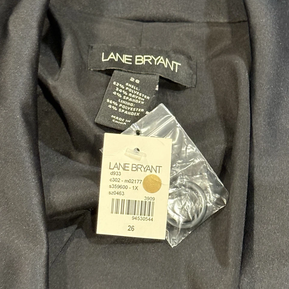 Новый с Ярлыками Lane Bryant женщин размер 26 черный атласный воротник официальный коктейль блейзер куртка - Изображение 4 из 4