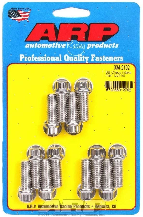 Arp 334-2102, Set of 12 Polished Stainless Sbc Intake Bolt Kit Performance Parts — 第 3/4 张图片