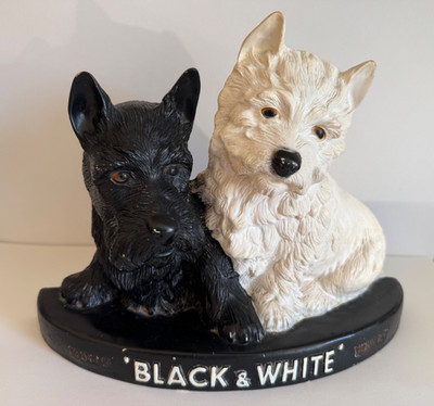 Black & White Whisky Vintage Pub Werbung Scotty & West Highland Terrier Hunde