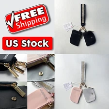 Key Bag Wallet Buckle Keychain Wristlet with Wallets Dual Pouches