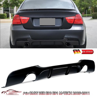 Für BMW 3er E90 E91 335d 335i M-Paket Schwarz Glänz Heckdiffusor Lippe Diffusor